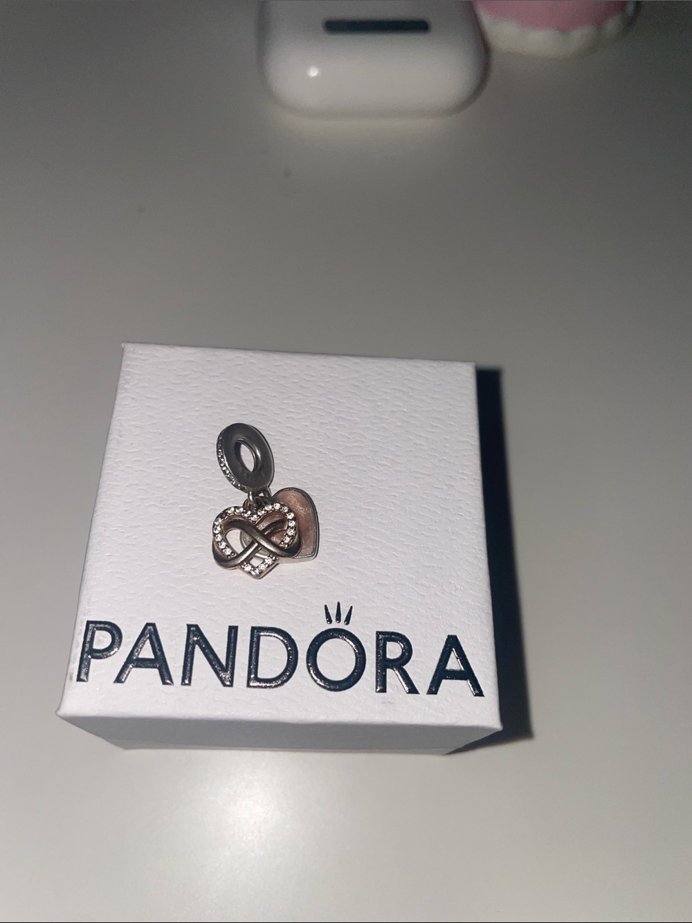 Pandora Rose & Silver Infinity Heart Pendant Charm